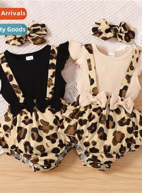 ins baby spring  fall  2022 new n sleeveless leopard print f