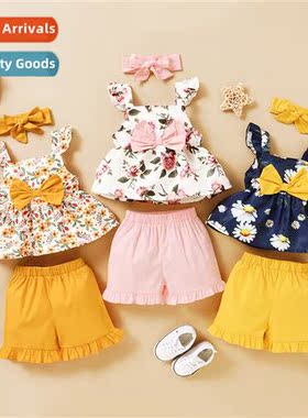 Girls fall  winter  2020 new n sleeveless small floral halte