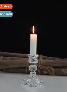 Glass clestick household pole wax base an simple romantic di
