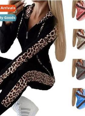 2023 Autumn  Winter New Leopard Print Lg Sleeve Printed Zipp