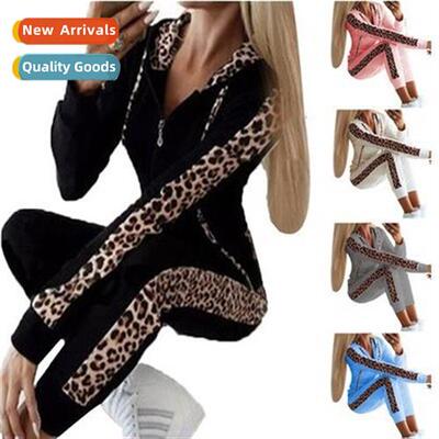 2023 Autumn  Winter New Leopard Print Lg Sleeve Printed Zipp