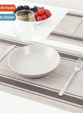 New striped placemats PVC Teslin western dinner mat simple e