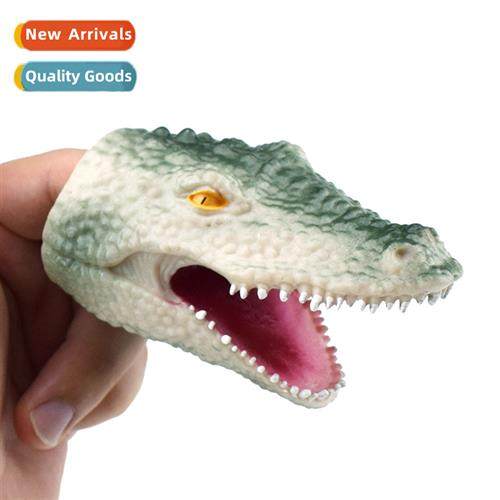 TPR plastic gray crocodile finger puppet finger puppet toys