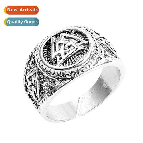 Vintage Slavic Viking Ring Persalised Geometric Triangle Pat