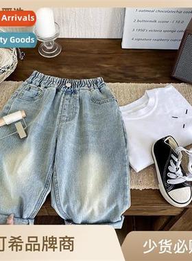 Autumn boys jeans 2023 fall childrens pants new n  boys casu