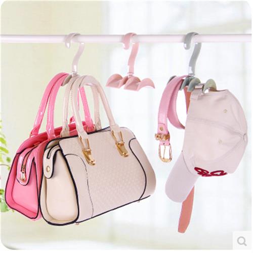 Multifunctial bag organizer closet nail-free rack hooks crea
