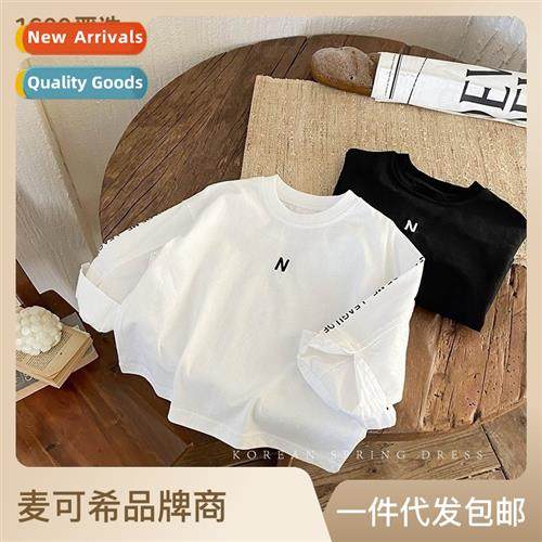 Boys bottoming shirt 2023 fall new  style in small childrens