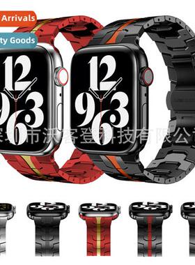 适用Apple applewatch876se543 Iron Man color matching butterf