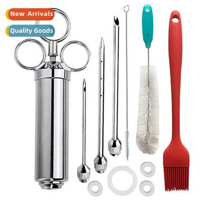 Stainless Steel Seased Turkey Steak Syringe 2OZ Turkey Needl