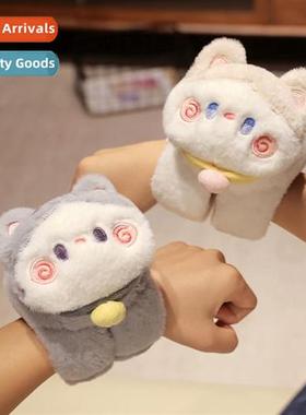 New cuddle cat snap ring bracelet plush doll cute carto plop