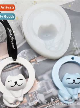 Hanging Cat Silice Mould DIY Car Aroma Plaster Hanging Penda