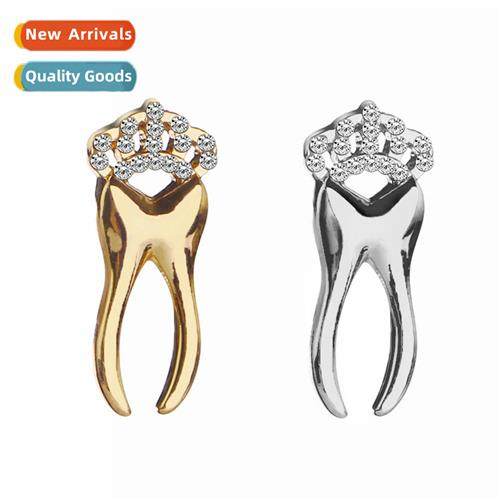 Fashi New Cute Shiny Small Diamd Crown Teeth Alloy Brooch Sa