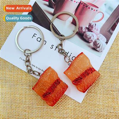 Novelty gift mini simulati food keychain pendant key resin k