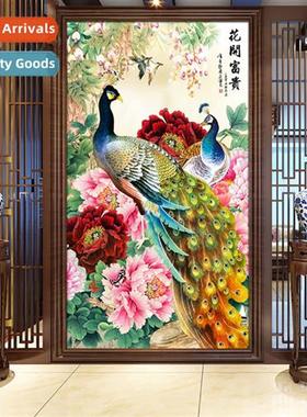 New 5d cross stch blossom peacock Chinese living room corrid