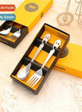 Stainless steel cutlery two sets creative Korean gift printi