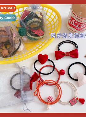 7pcs bag  b tie head rope bow  rope Korean versi ins headdre