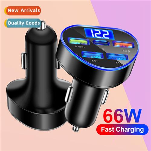Five-in-e 66W super fast charger digal car charger 5-port wh