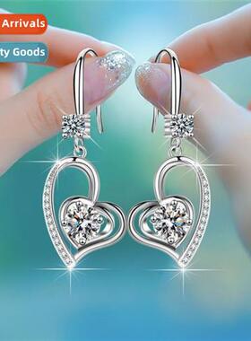 2022 new ear hooks female love earrings zircia earrings roun