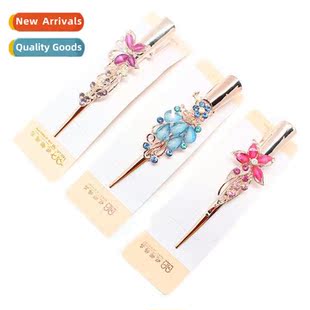 Rhineste Hair Clips 2015 Flower Gemste Peacock Side Jewelry