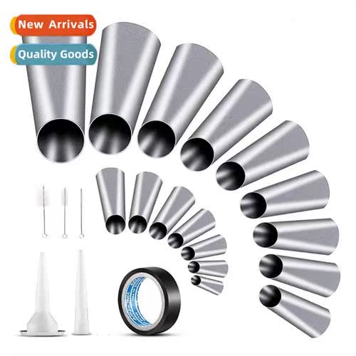 22-Piece Stainless Steel Rubber Nozzle Tip Applicator Polish