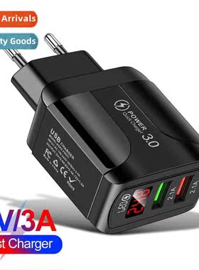 3A QC3.0 Dual USB Digal Cell Phe Charger 2-Port Charger US S
