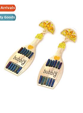 New fashi colorful oil drop champagne bottle earrings persal
