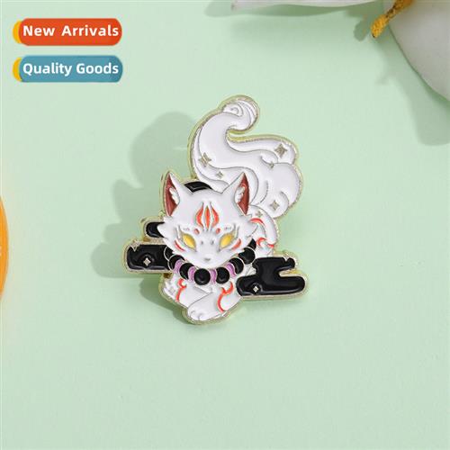 New creative carto cute fox shape alloy brooch clos bag acce