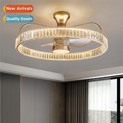 Crystal fan light new light luxury living room restaurant in