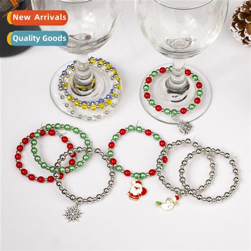 Europe and  Uned States ins Christmas red wine glass ring wi