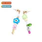 beaded flower earrings ins niche hmade temperament asym wind