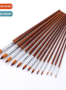 13pcs Sharp Edge Dual Color Nyl Hair Paintbrush Set Gouache/