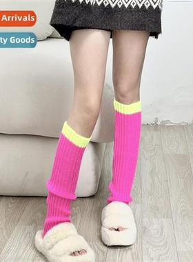 New color collisi splicing knted sock covers spicy girl subc