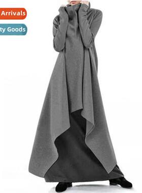2023 Spring  Autumn Womens Loose Irregular Lg Gown Sweatshir