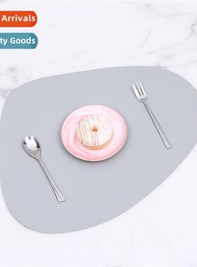 Irregular PU lear placemats n-slip anti-scald home scrubbabl