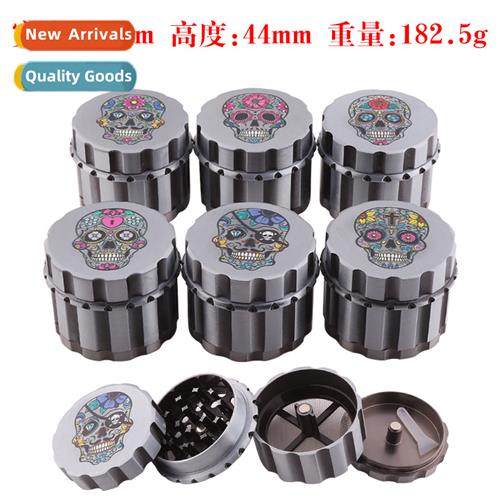 Zinc Alloy Grinder Color Printing Craft Skull 3 layers 55MM