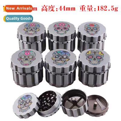 Zinc Alloy Grinder Color Printing Craft Skull 3 layers 55MM