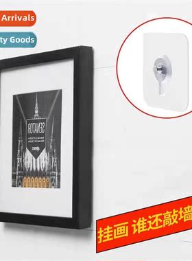 Hole-free nail-free n-marking hooks picture frames tile wall