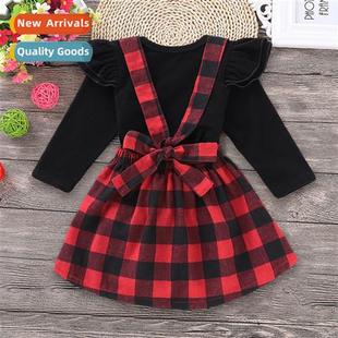 solid halt Winter plaid top color new 2020 Autumn Girls