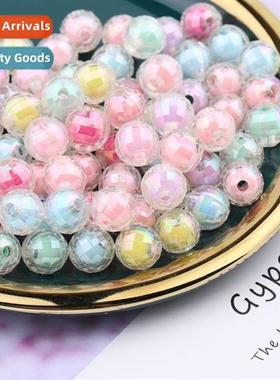 8mm transparent illusi AB earth beads acrylic ab color beads