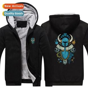 Hoodie Jacket Mens Shovel Zipper Badge Thick Knight