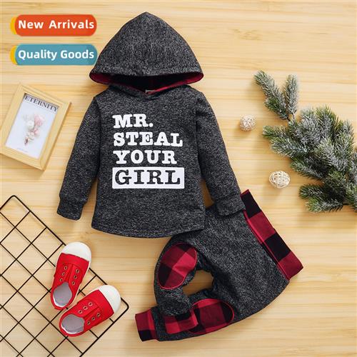 Girls Spring  Autumn 2021 new n padded letters hooded printe