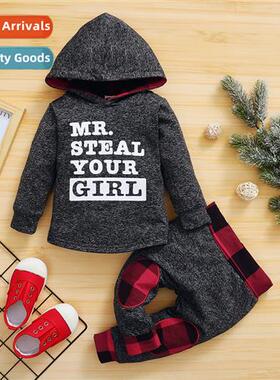 Girls Spring  Autumn 2021 new n padded letters hooded printe