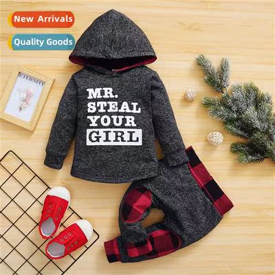Girls Spring  Autumn 2021 new n padded letters hooded printe