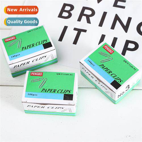 Office supplies boxed statiery metal paper clips 100 pcs box