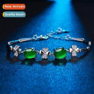 chalcedy diamd clover leaf four green lucky zirc Japan