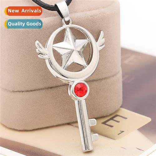 Hundred Change Sakura Cute Magic Wand Pentagram Key Necklace