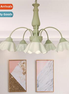 French cream flower large chelier small fresh ins style simp