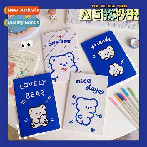 Carto creative student notebook diary st cute bear work meet