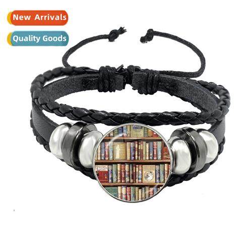 Vintage Library Time Gemste Bracelet Multi-Layer Hand-Woven