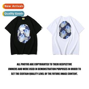 shirt Summer Blue Green Storm Head Tide Ape Youth High Set